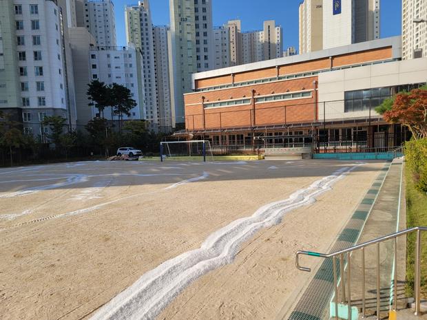 산정동중학교 운동장 잡초 제거, 전국산업안전으로 안전한 놀이 공간 만들어봐! 관련 이미지