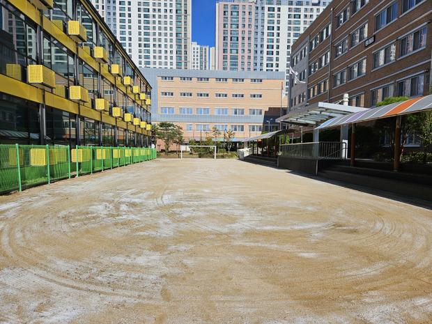 죽교동고등학교 운동장 잡초 제거: 전국산업안전으로 안전하고 깨끗한 공간 만들기
