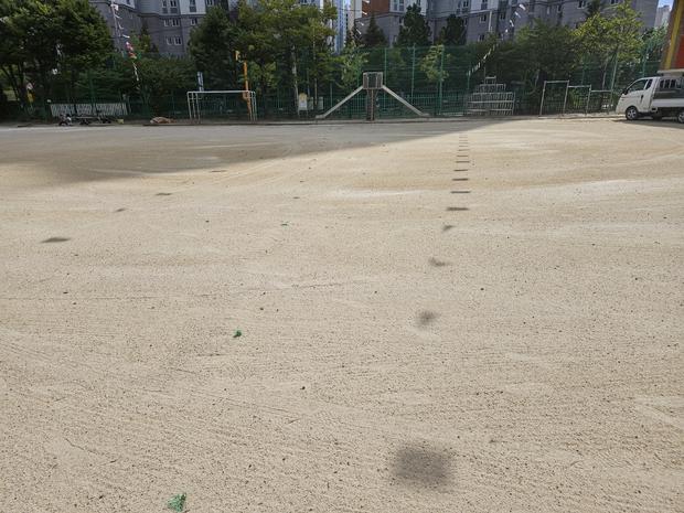 송광면병설유치원 운동장 잡초 제거: 전국산업안전으로 건강한 놀이터 만들기 관련 이미지