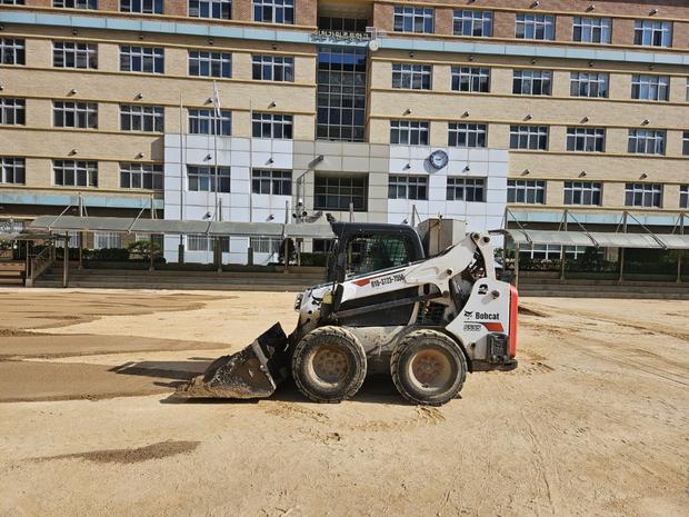 다시면중학교 운동장 소금살포, 전국산업안전으로 걱정 끝!