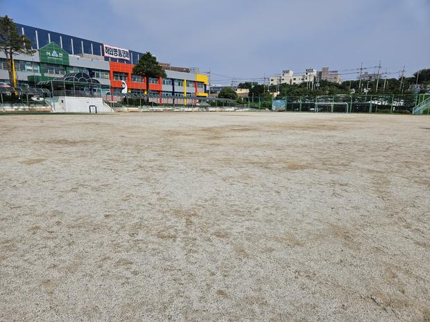 학교 운동장 잡초 제거: 전국산업안전으로 안전하고 건강한 공간 만들기 관련 이미지