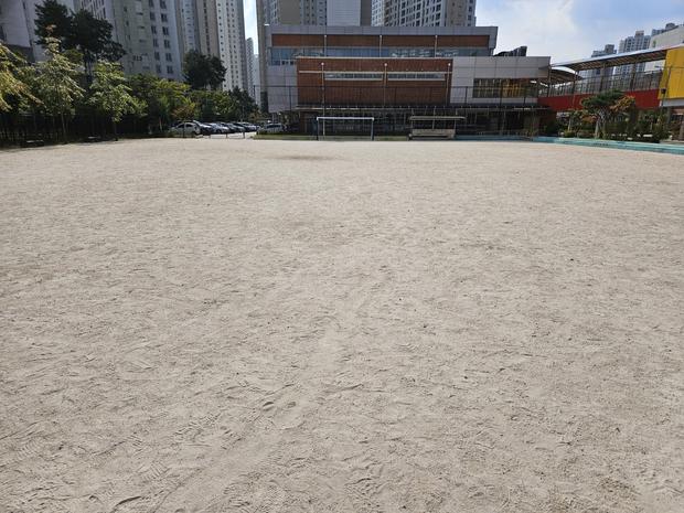 법성면초등학교 운동장 잡초 제거: 전국산업안전으로 안전하고 깨끗한 놀이 공간 만들어보세요!