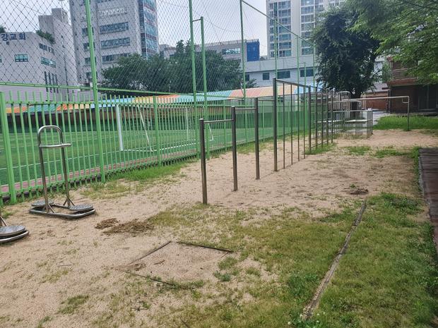 학교 운동장 잡초 제거, 전국산업안전으로 안전하고 깨끗하게!