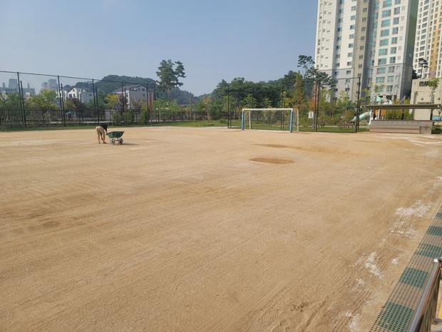 애월읍초등학교 운동장 천일염 살포 | 학교 시설관리 전문 케이스터디움 관련 이미지