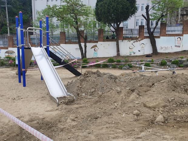 군위병 설유치원 놀이시설 마사토 충진? ❌ 안전하게  ? 케이스터디움으로 완벽하게!